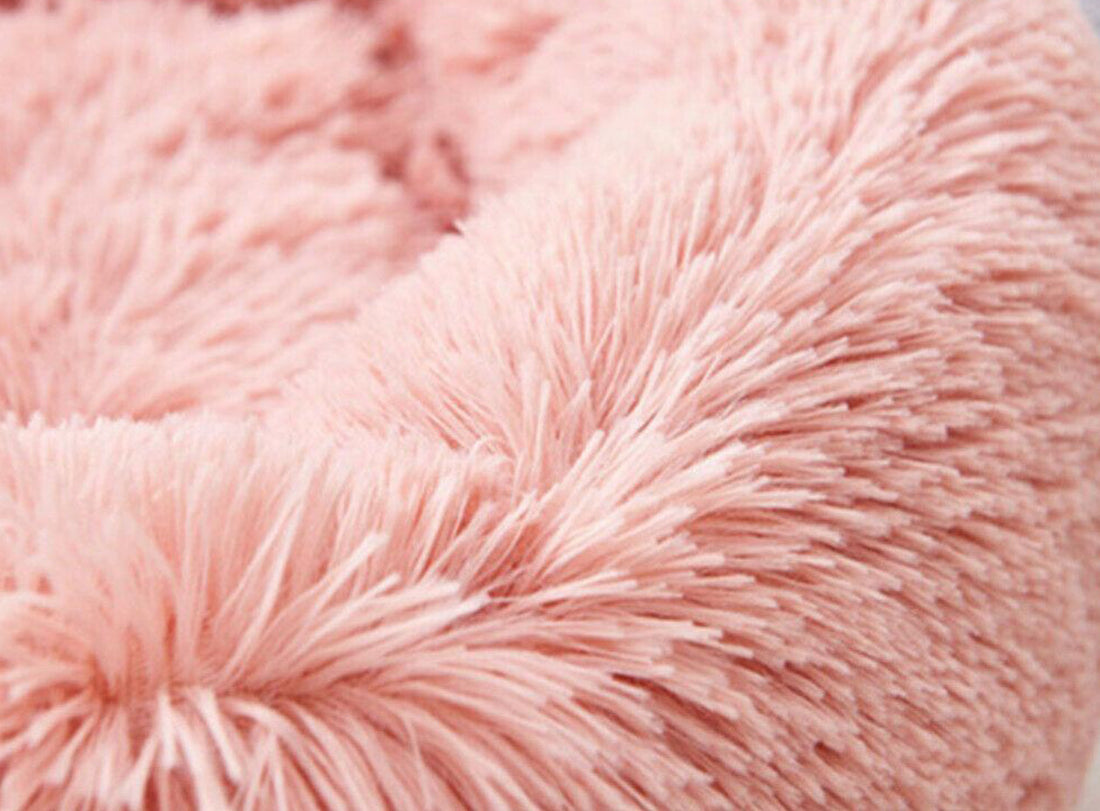 FurEver Finds Calming Donut Pet Bed for Dogs and Cats, Pink
