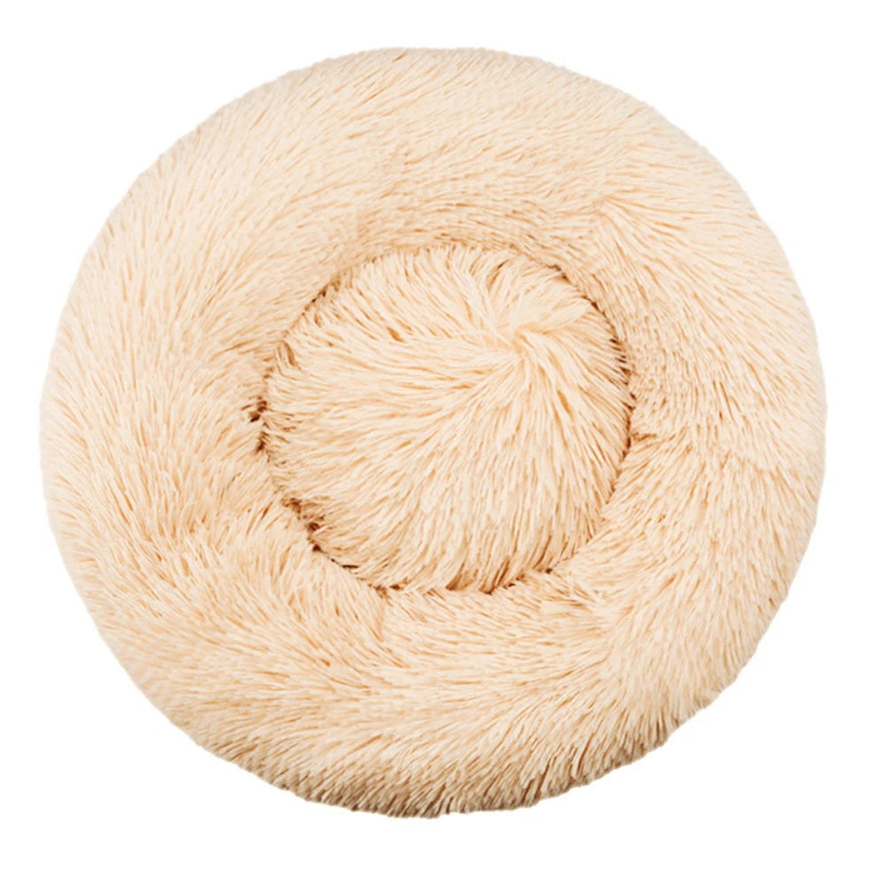FurEver Finds Calming Donut Pet Bed for Dogs and Cats, Ivory