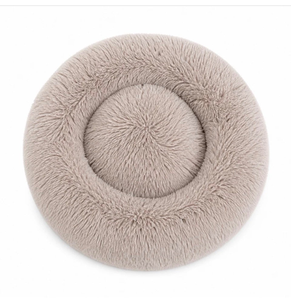 FurEver Finds Calming Donut Pet Bed for Dogs and Cats, Coffee
