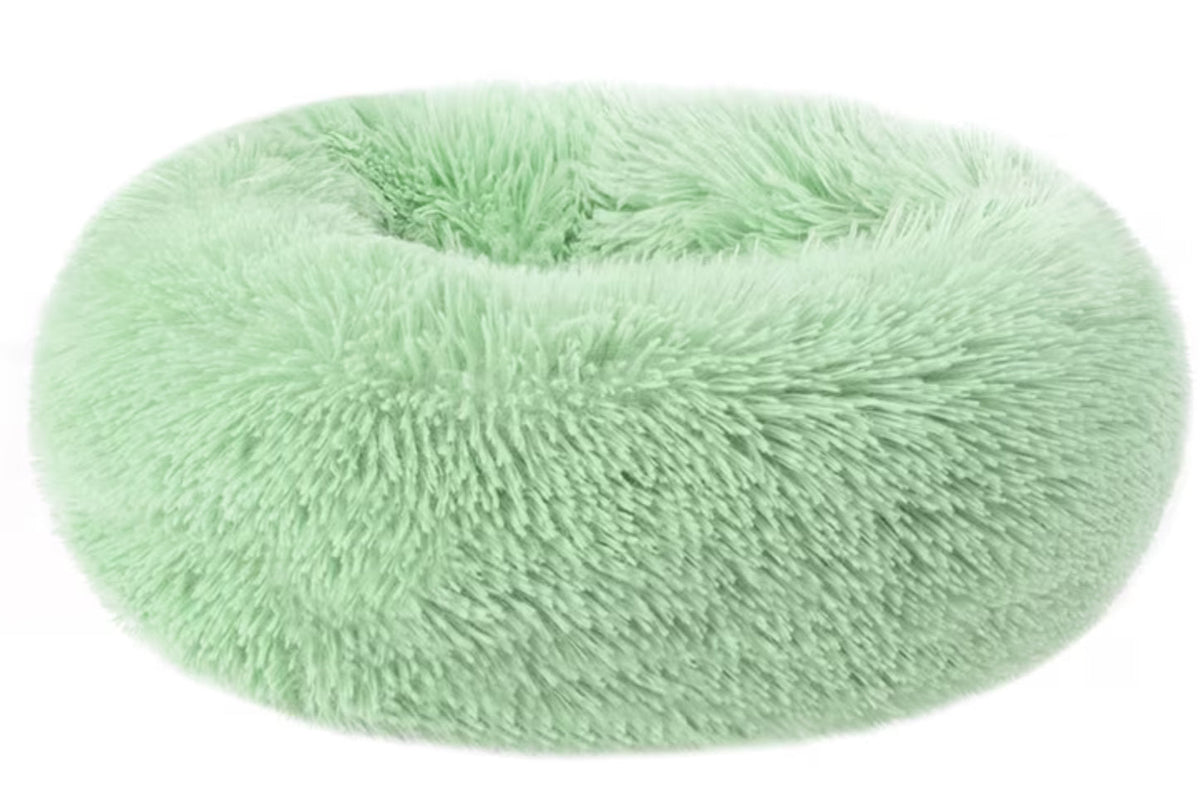 FurEver Finds Calming Donut Pet Bed for Dogs and Cats, Light Green