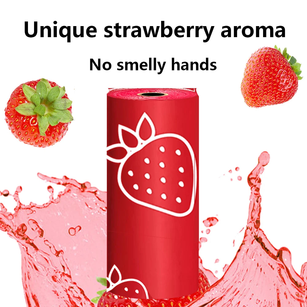Strawberry Scented Dog Poop Bag Dispenser Kit
