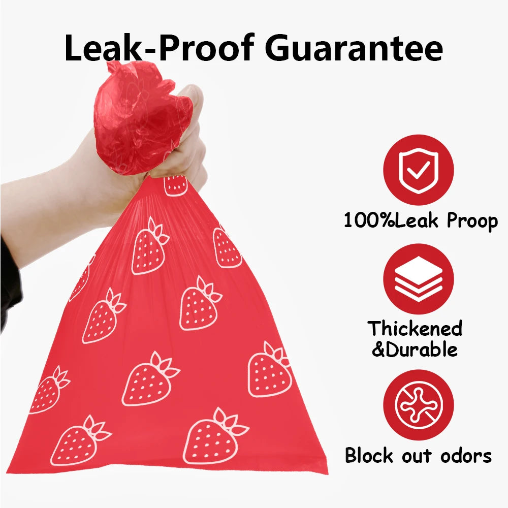 Strawberry Scented Dog Poop Bag Dispenser Kit
