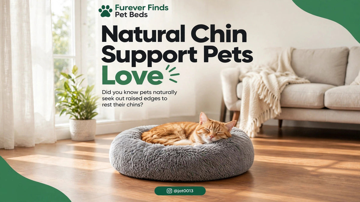 Dog with head resting on raised rim of FurEver Finds donut bed