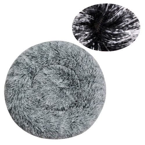 FurEver Finds Calming Donut Pet Bed for Dogs and Cats, Dark Gray